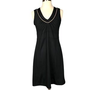 Athleta Black V-neck A-Line Athletic Sports Dress Size M